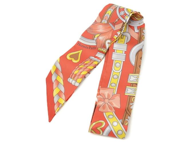 Hermès Hermes Twilly Scarf Arne Decour HARNAIS DE COEUR Silk  ref.1574664