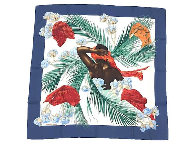 Hermès Écharpe Hermes Carre 90 en bleu Soie  ref.1574787