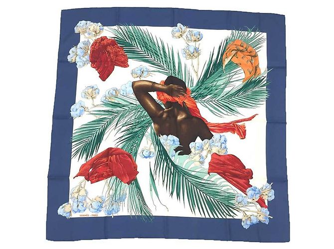 Hermès Sciarpa Hermes Carre 90 in blu