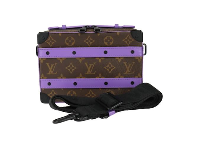 Louis Vuitton Handle Soft Trunk Monogram Macassar Handbag Brown Purple Leather Plastic  ref.1575584