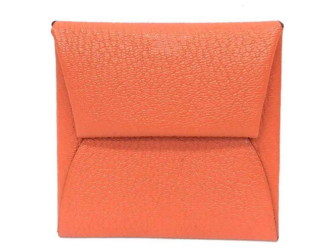 Hermès Hermes Bastia Coin Case in Orange Chevre Leather 
