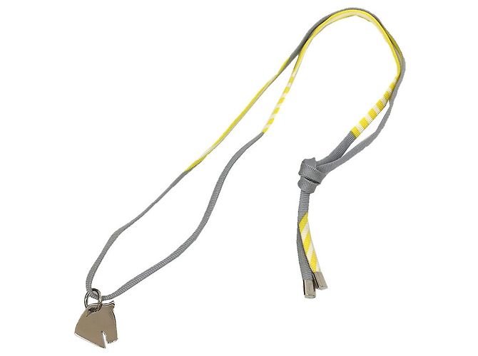 Silk In Hermès Colar Choker Strap Tourbillon Hermes Marrom Amarelo