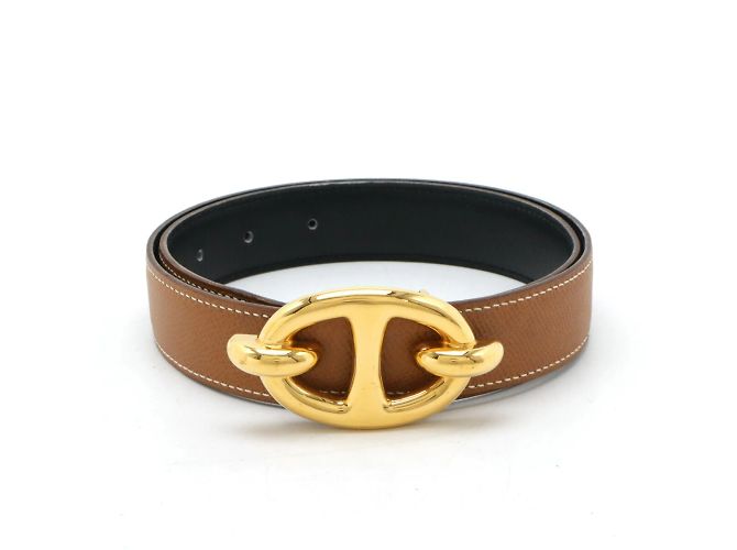 Hermès HERMES Chaine d'Ancre Reversible Belt Brown Black