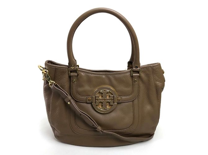 Bolsa tote de couro marrom Tory Burch