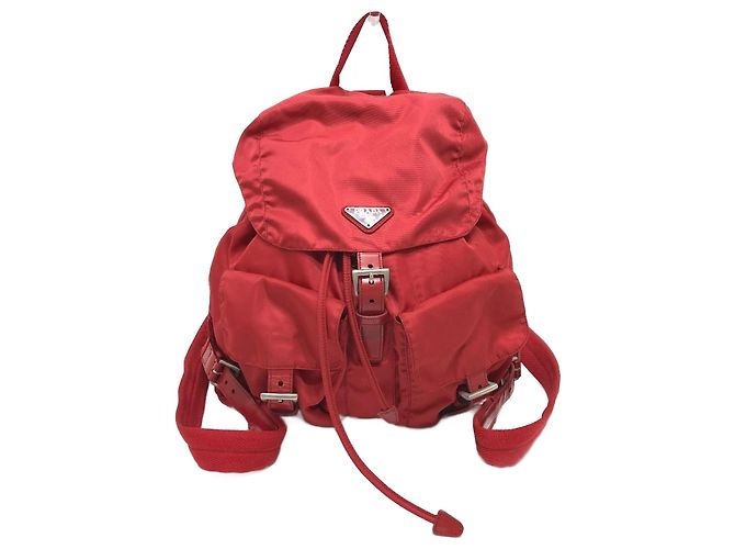 Double Prada Plate Doppelpack-Rucksack Rot 