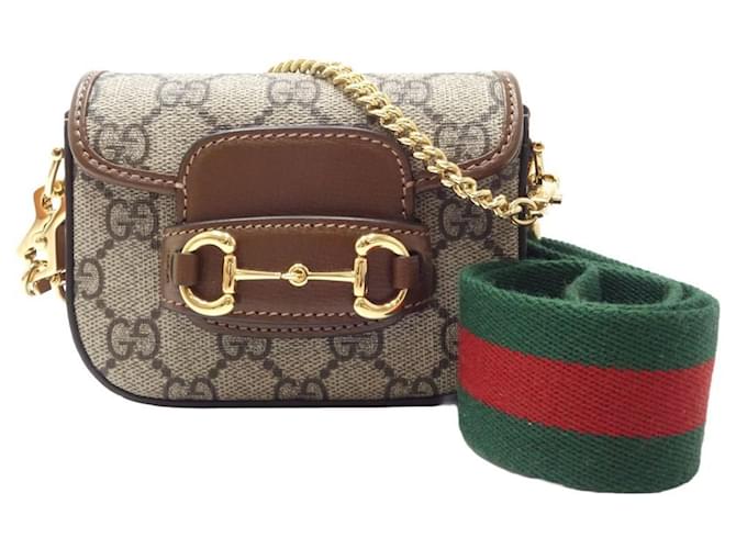 ショルダーバッグ・ポシェット GUCCI  Shoulder Bags Women Fabric Beige/Brown Gucci Shoulder Bag in Beige Brown Cloth ref.1577117 - Joli