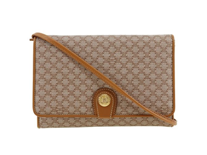 Céline Bolsa de Ombro Celine Macadam Bege