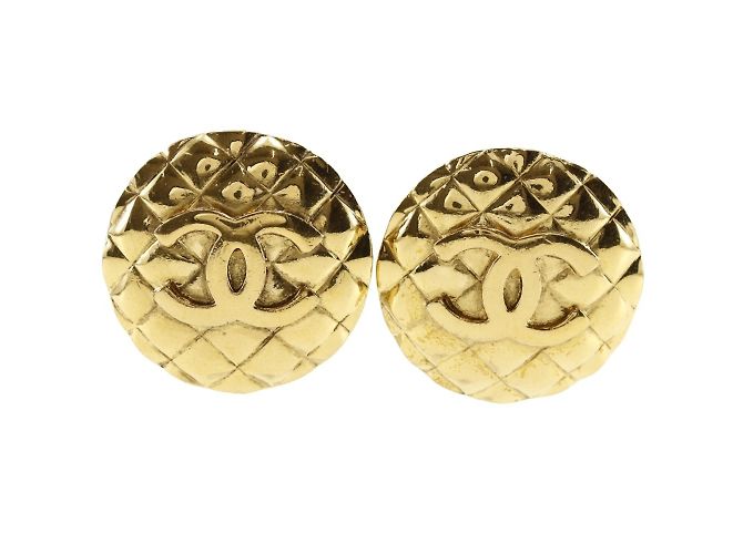 Chanel Coco Mark vergoldete Clip-Ohrringe