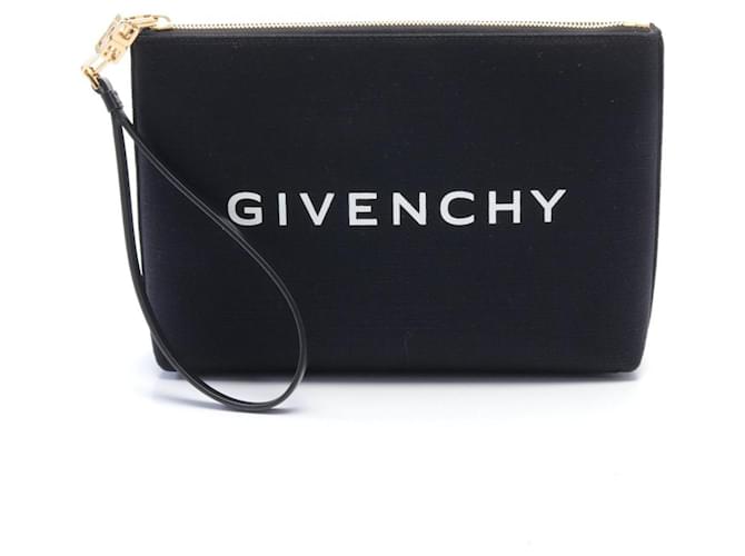 Givenchy Black and White Canvas Clutch Bag Cloth ref.1581492 Joli Closet