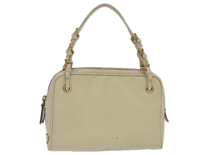 PRADA Sac à main Nylon Or Beige Auth 85224 Doré