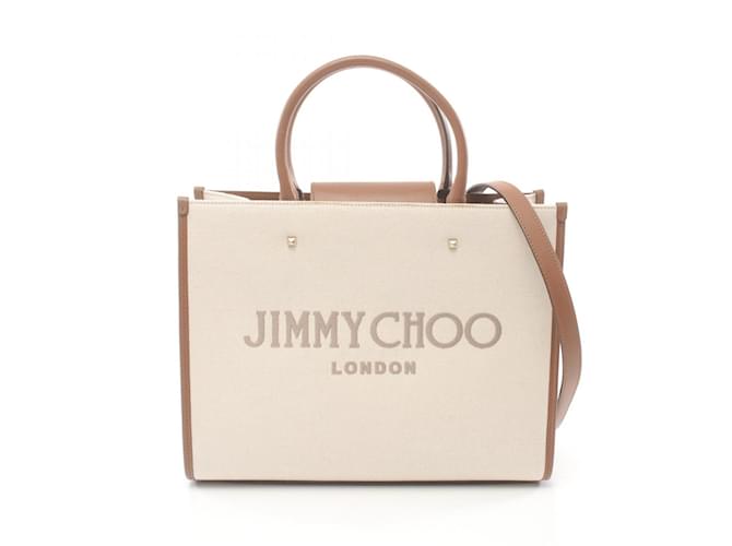 Jimmy Choo Varenne Tote Bag Brown Beige Leather Cloth ref.1582048 - Joli  Closet