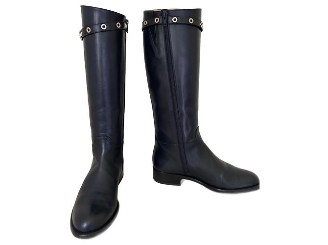 Autre Marque Navy Blue Riding Boots