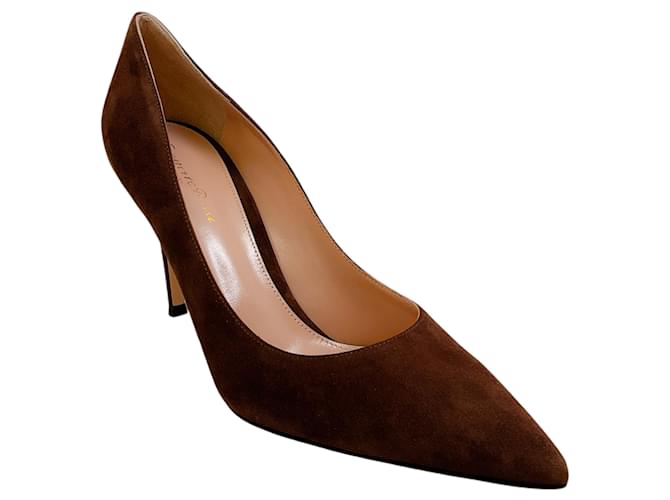 Gianvito Rossi Brown Suede Gianvito 85 Pumps Joli Closet