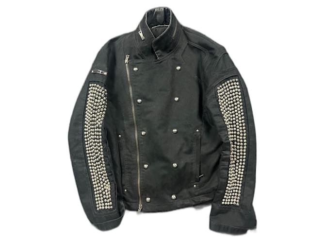 Autre Marque Andrew Mackenzie Early 00s Studded Black Jacket. Cotton  ref.1582870