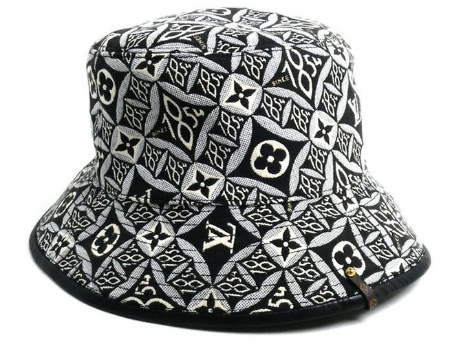 Cappello bucket nero e bianco Louis Vuitton