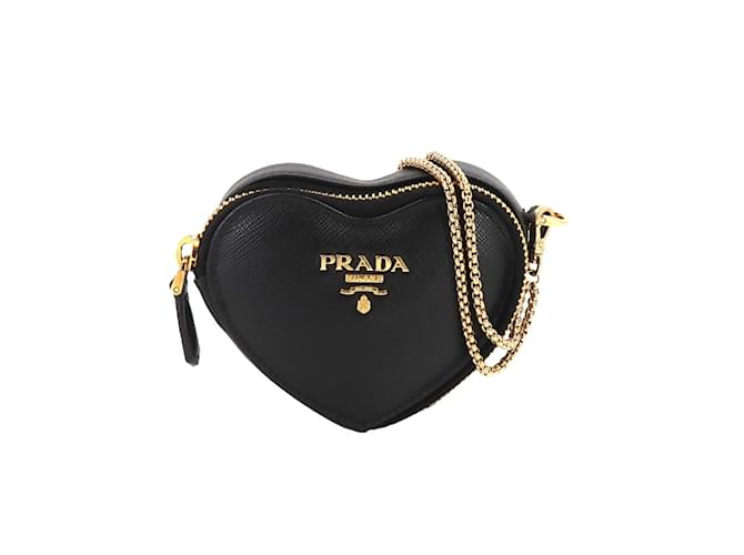 Prada Saffiano Leather Mini Pouch Heart Shaped Bag Prada Prada