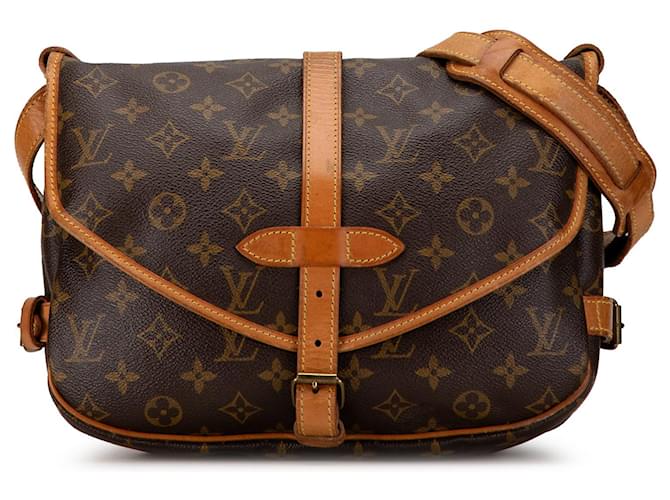 Louis Vuitton Brown Monogram Saumur 30 Leather Cloth  ref.1584443