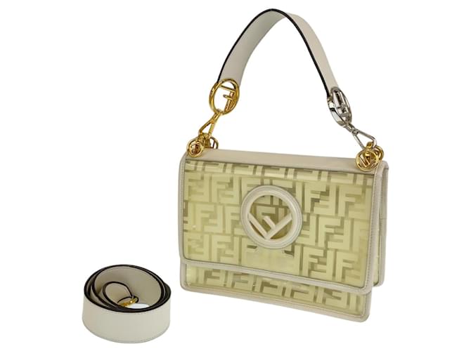 Fendi Can I F Vinyl Leather Shoulder Bag White Plastic ref.1585435 Joli Closet