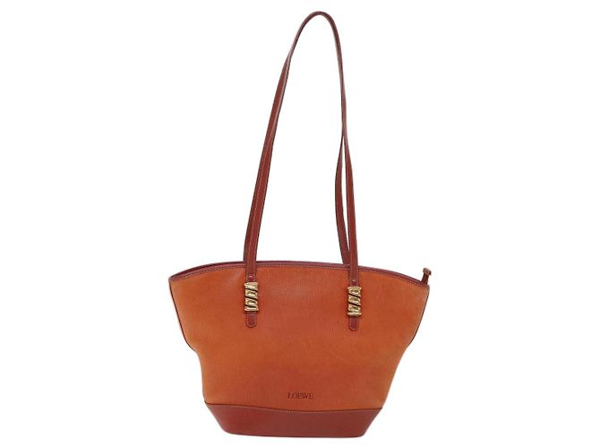 Bolsa Tote Loewe de couro laranja