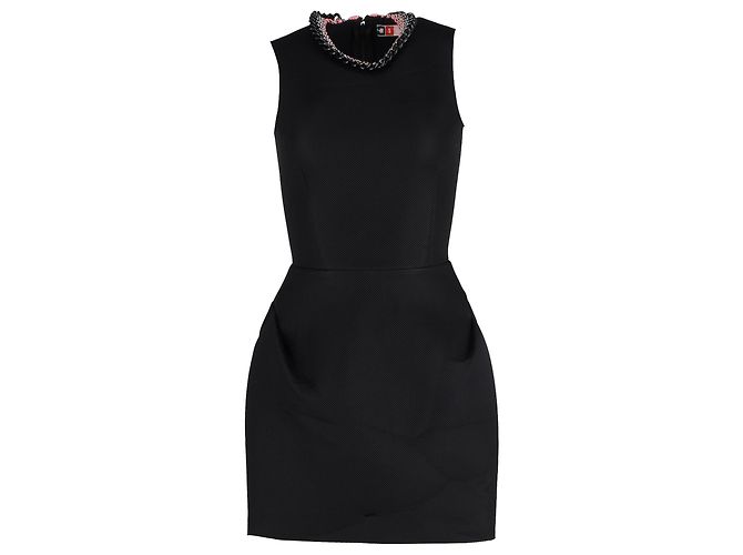 Vestido mini sem mangas de gola alta MSGM em poliéster preto