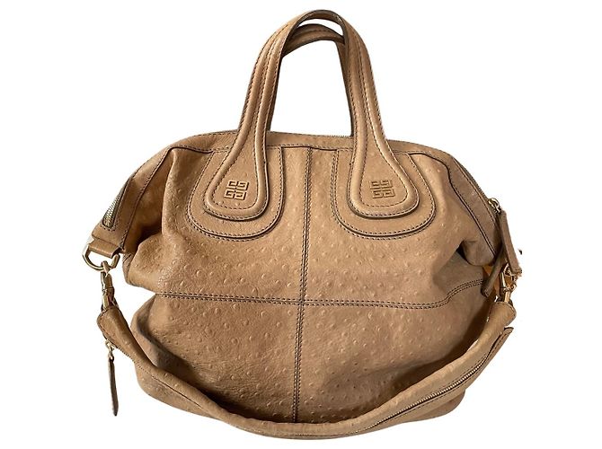 Givenchy Calfskin Ostrich Embossed Medium Nightingale Handbag