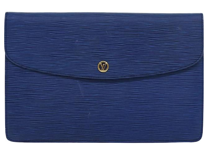 Louis Vuitton Montaigne Azul Couro  ref.1586094