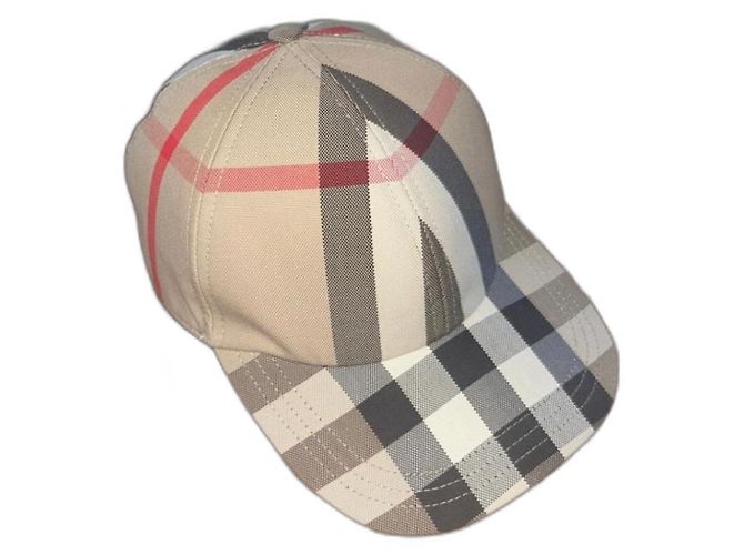 Gorro Burberry de algodón marrón negro beige Castaño