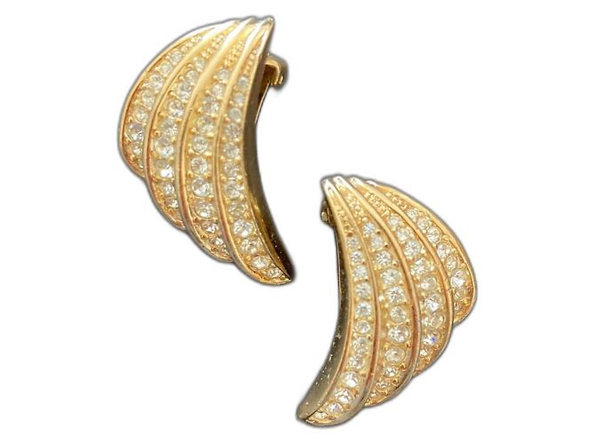 Orecchini Christian Dior in oro placcato con cristalli D'oro