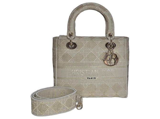 Borsa Christian Dior Lady Dior D-Lite Beige