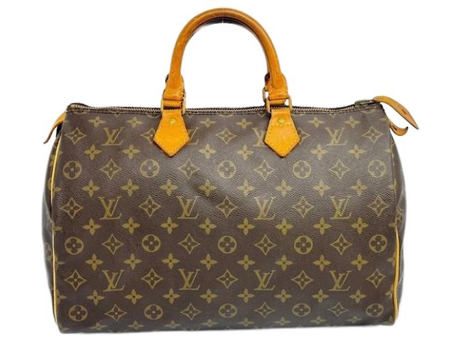 Speedy Bolsa Louis Vuitton 35 Marrom Bege
