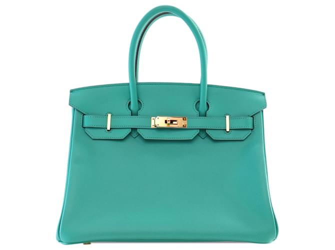 Hermes Blue Epsom Birkin Retourne 30 Turquoise Leather Pony style calfskin ref.1587516 Joli Closet