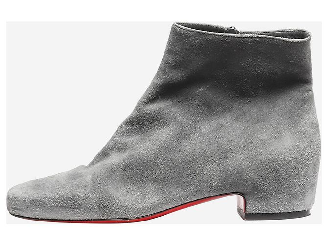 Christian Louboutin Grey suede ankle boots - size EU 38