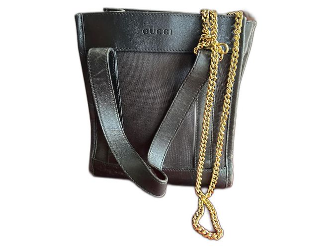 Borsa tote Gucci in pelle nera Nero
