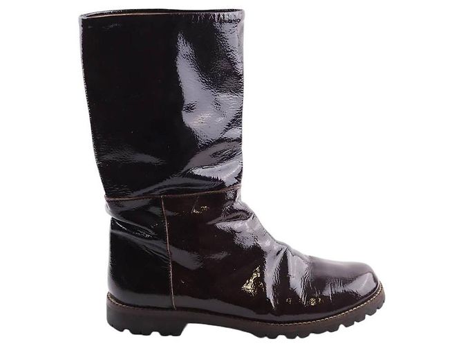 Marni Glossy leather biker boots
