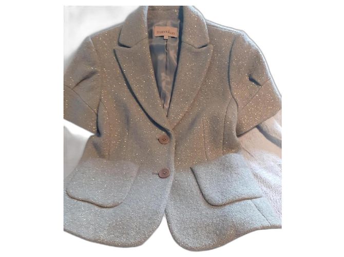 Alain Manoukian Wool and Metallic Jacket Khaki