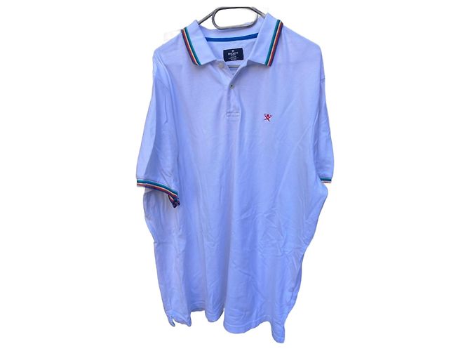Polo masculino de algodão branco Hackett London XXL