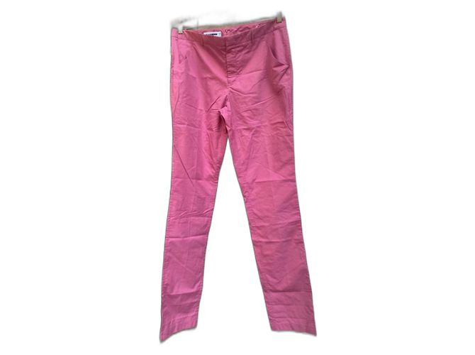 Calças Jil Sander rosa de algodão
