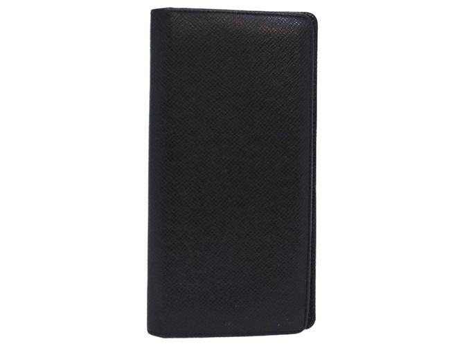 LOUIS VUITTON Taiga Brazza Carteira Longa Ardoise M32572 Auth ar12455 Cinza