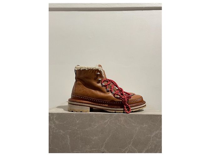 RAG & BONE Botas ankle T.EU 36 Couro Camelo