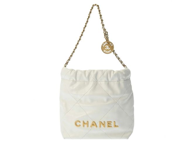 Bolsa de ombro com corrente Chanel 22 Branco