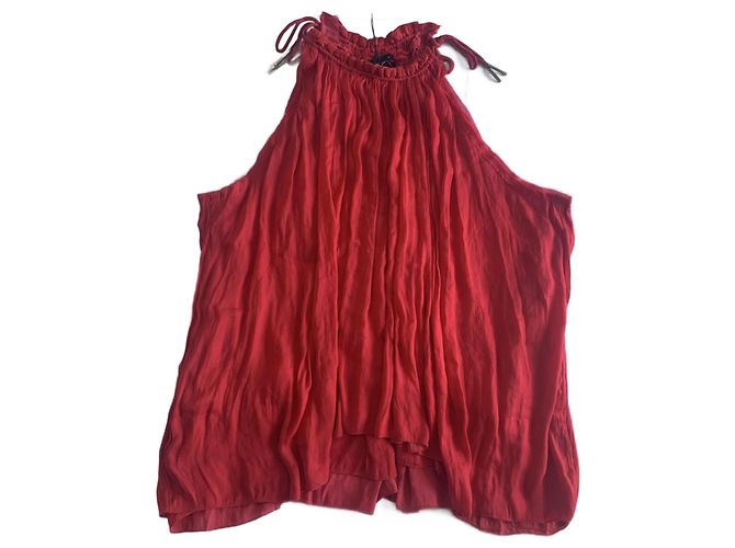 Ärmelloses Isabel Marant Oberteil aus rotem Satin