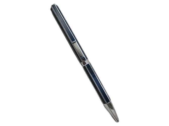 Penna Céline in lacca blu navy e acciaio