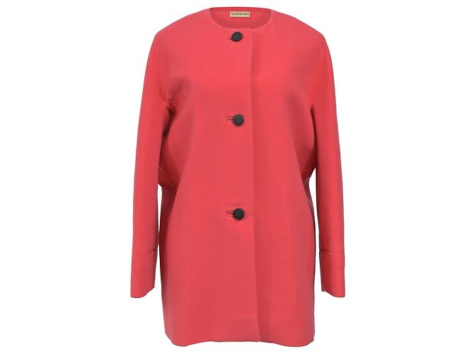 Balenciaga Single-Breasted Coat in Pink Wool