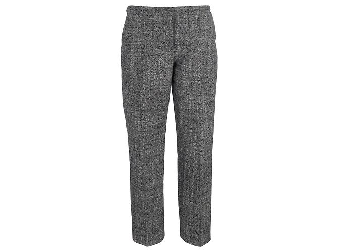 Pantalones rectos de lana gris Dries Van Noten