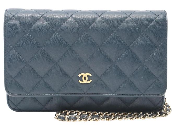 Chanel Wallet On Chain Blue