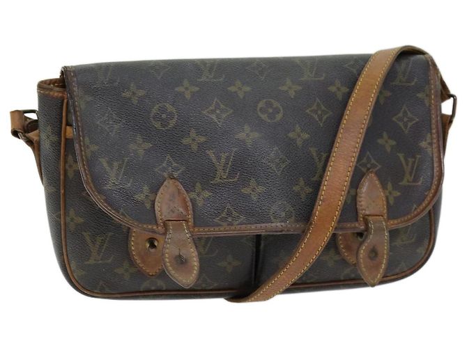 Borsa a Spalla Gibeciere Mm Monogramma Louis Vuitton Marrone
