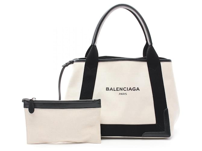 Balenciaga Navy Cabas S Tote Canvas Tote Bag Brown Cloth ref.1593495 Joli Closet