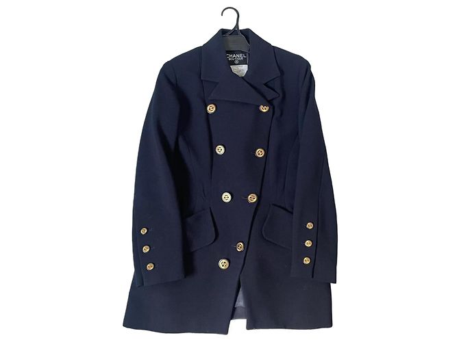 Giacca Chanel in lana blu navy