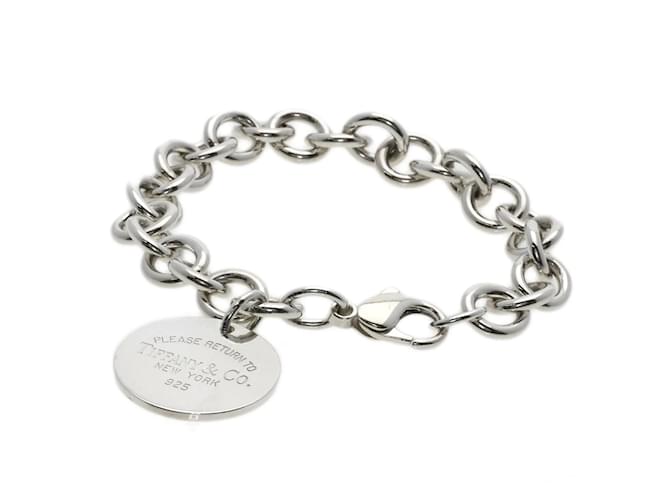 Tiffany & Co Pulseira charm redonda de retorno Tiffany Prata  ref.1593880