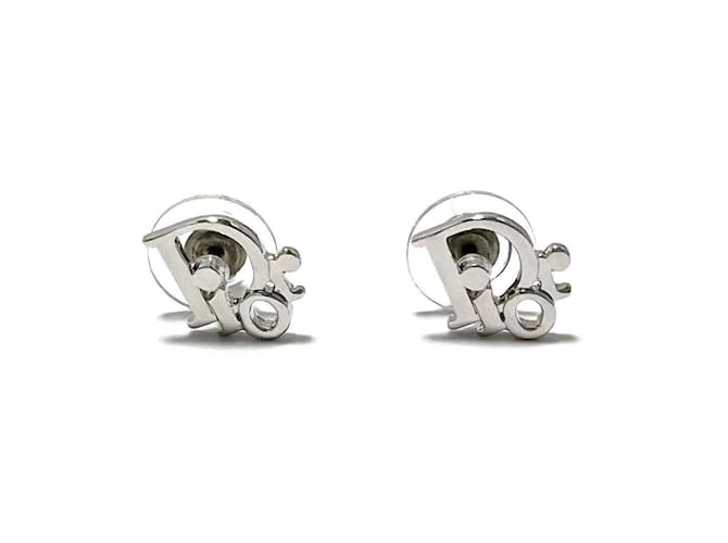 Christian Dior Silver Stud Earrings Silvery Metal ref.1594059 Joli Closet